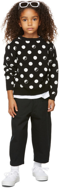 même. même. SSENSE Exclusive Kids Black & White Yin Yang Polka Dots Sweater
