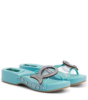 Pucci Musa crystal-embellished PVC clogs in blue