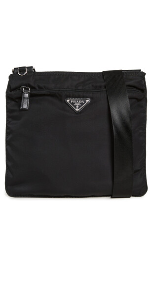 Shopbop Archive Prada Flat Messenger Bag in black