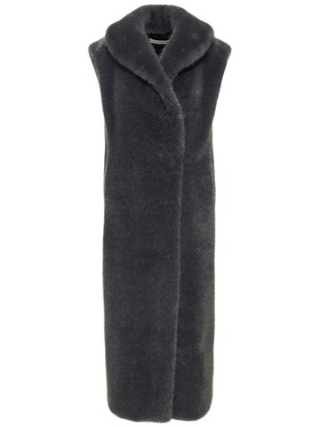 philosophy di lorenzo serafini faux fur long vest in grey