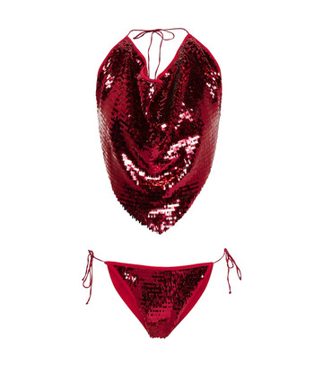OsÃ©ree Sequined bandana bikini in red