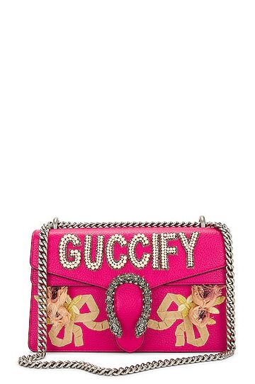 gucci guccify dionysus shoulder bag in fuchsia in pink