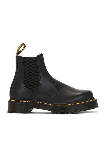 dr. martens 2976 bex squared polished smooth boot in black