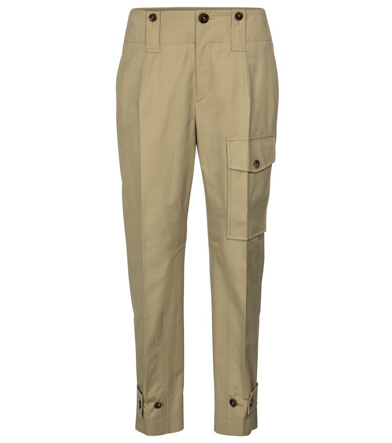 ChloÃ© Stretch-cotton canvas cargo pants in beige