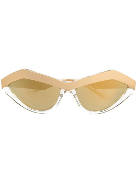 Bottega Veneta Eyewear tinted cateye sunglasses in gold