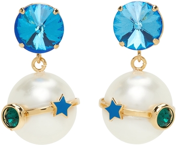 Safsafu Gold Safgalaxy Earrings in blue / silver