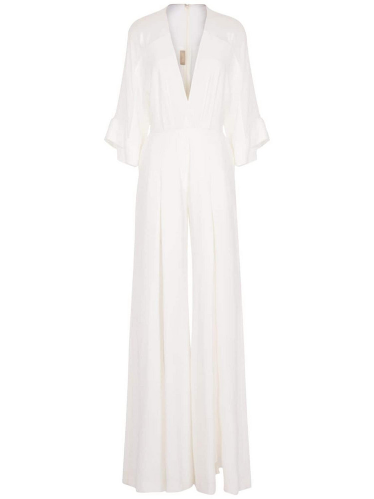 ELIE SAAB Crêpe Silk Blend Jumpsuit in white