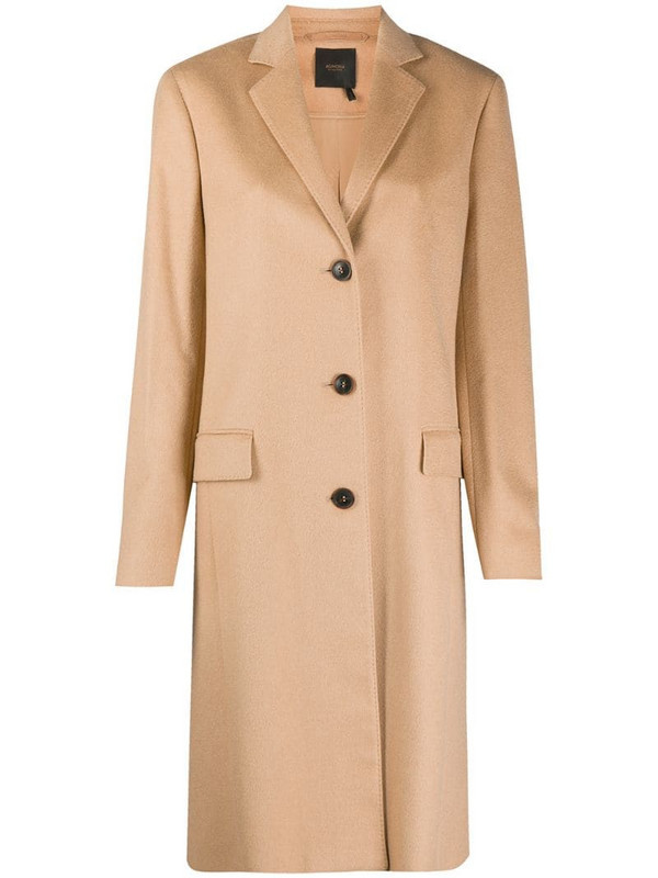 Agnona single-breasted midi coat in neutrals