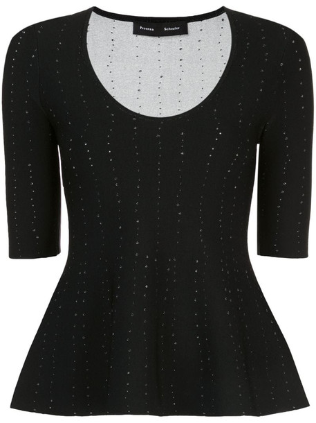 Proenza Schouler perforated knitted top in black