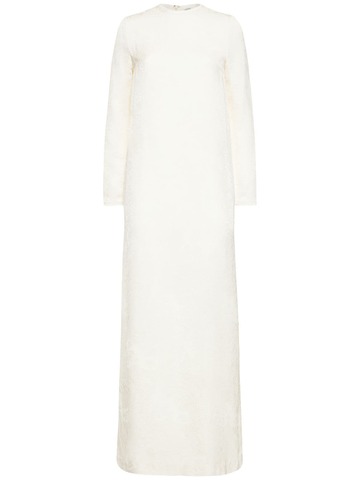 TOTEME Jacquard Viscose Long Dress in white