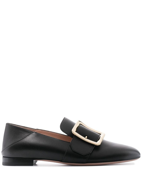 Bally Janelle square buckle loafers in black