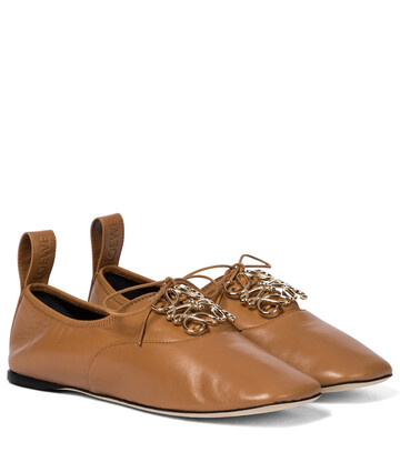 Loewe Anagram leather Derby shoes in brown