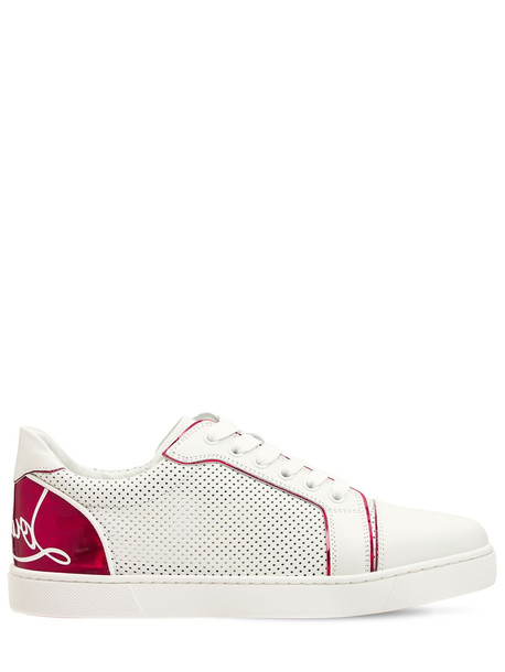 CHRISTIAN LOUBOUTIN 10mm Fun Vieira Leather Sneakers in red / white
