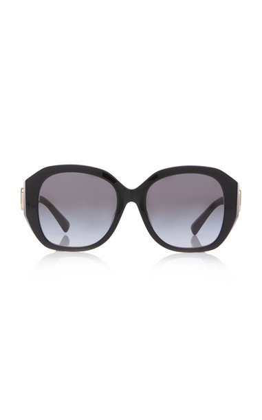 Valentino Logo-Detailed Square-Frame Acetate Sunglasses in black