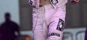 jeans,pink,lil peep,pink jeans,ripped jeans,ripped,salmon pink jeans,light pink jeans