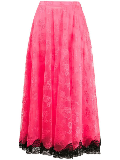 Christopher Kane lace pleated skirt in pink