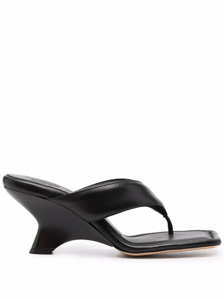 GIABORGHINI padded leather heeled sandals - Black