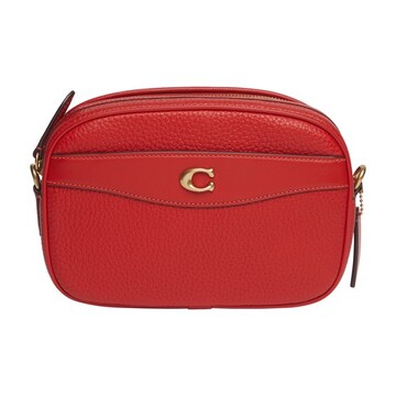 Coach Camera Bag in Leather in red