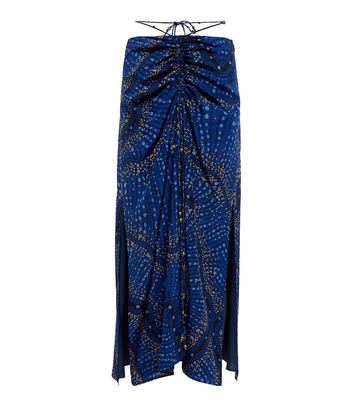 altuzarra safia silk maxi skirt in blue