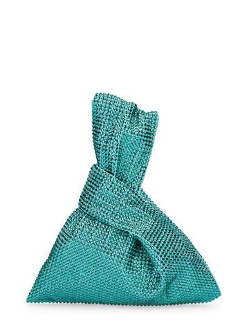 GIUSEPPE DI MORABITO Embellished Cady Envers Satin Bag in blue
