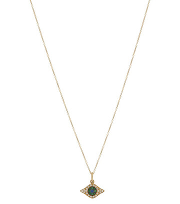 Ileana Makri Kitten Eye 18kt yellow gold necklace with diamonds, tsavorites and blue sapphire