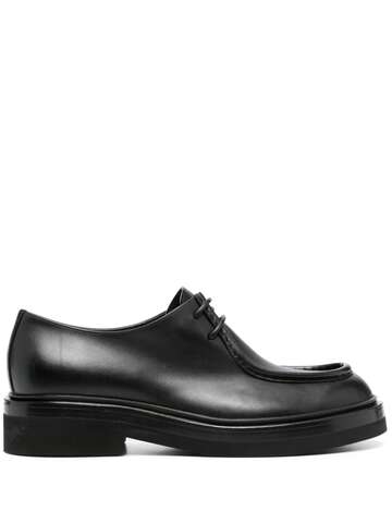 santoni lace-up leather loafers - black