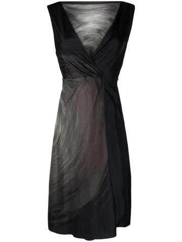 prada pre-owned abstract-print silk dress - grey