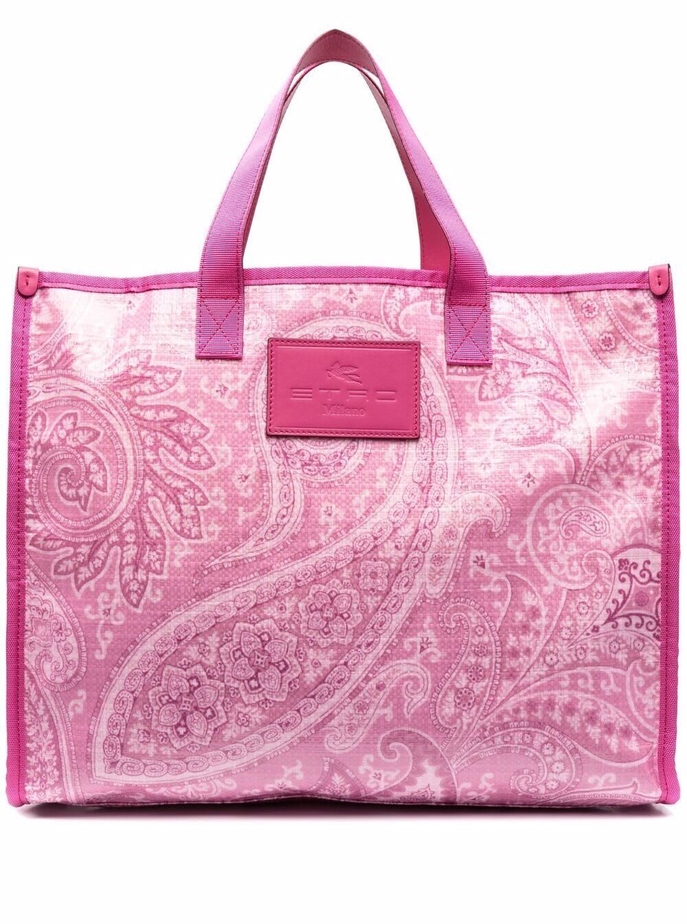 Etro Womans Pink Shopper Paisley Print