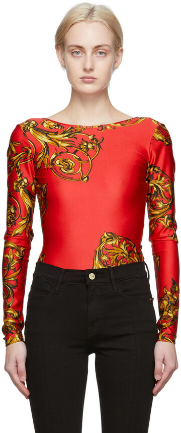 Versace Jeans Couture Red Regalia Baroque Bodysuit in gold / orange