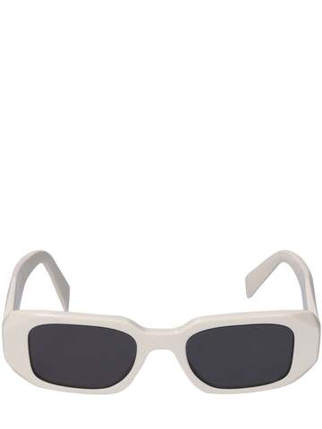 prada symbole squared acetate sunglasses in grey / white