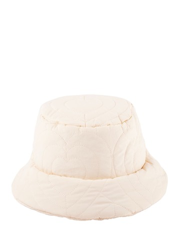lack of color puffer bucket hat in cream