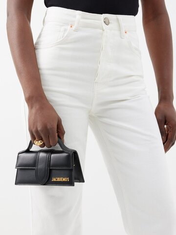 jacquemus - bambino small leather top-handle bag - womens - black