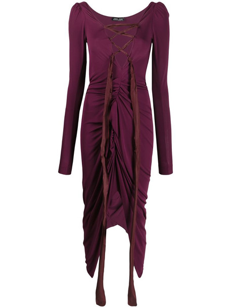 Andreas Kronthaler For Vivienne Westwood lace-up detail dress in purple