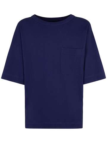 lemaire boxy cotton & linen t-shirt in purple