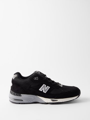 new balance - made in uk 991 suede and mesh trainers - womens - black