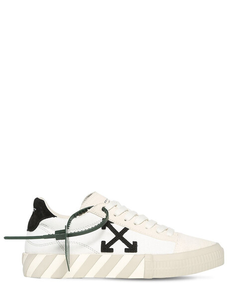 OFF-WHITE 20mm Vulcanized Canvas & Suede Sneakers in black / white
