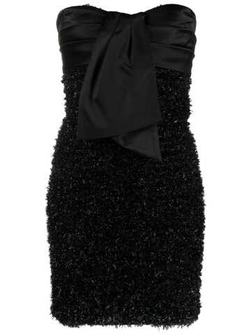 balmain scarf-detail tweed minidress - black