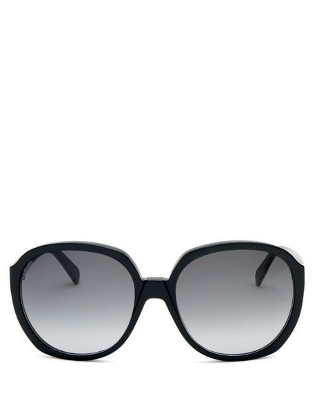 Celine Eyewear - Oversized Round Acetate Sunglasses - Womens - Black