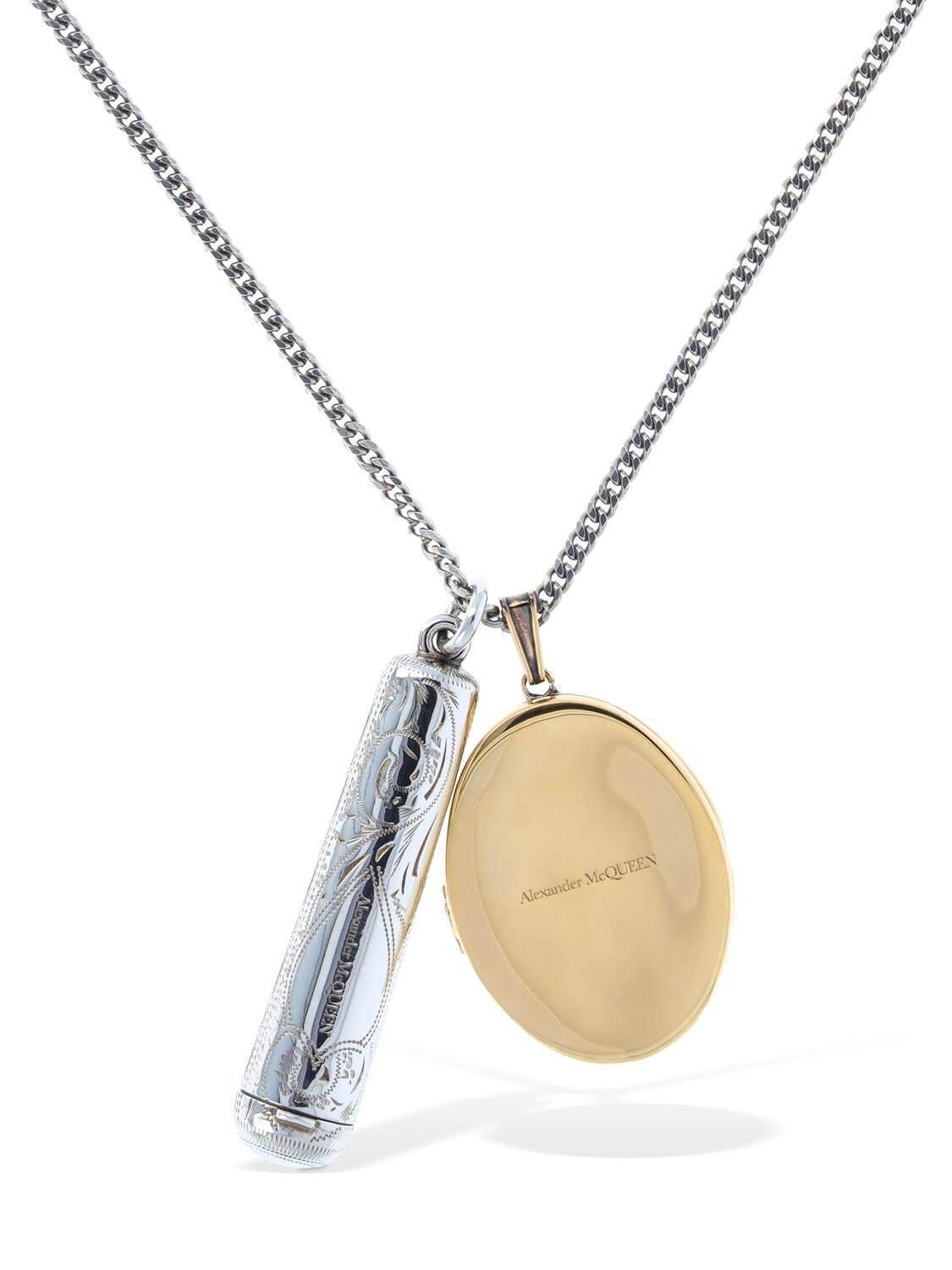ALEXANDER MCQUEEN Wrap Chain Brass Necklace in gold / silver
