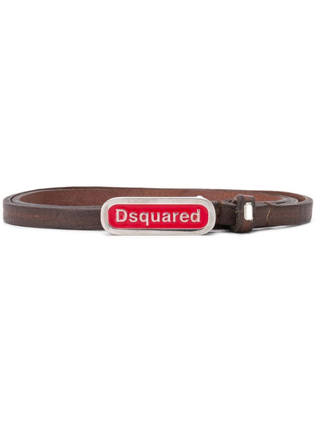 Dsquared2 logo buckle belt in brown