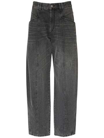 ISABEL MARANT Vetan Faded Cotton Denim Straight Jeans in black