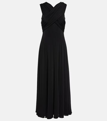 khaite bruna off-shoulder crêpe maxi dress in black