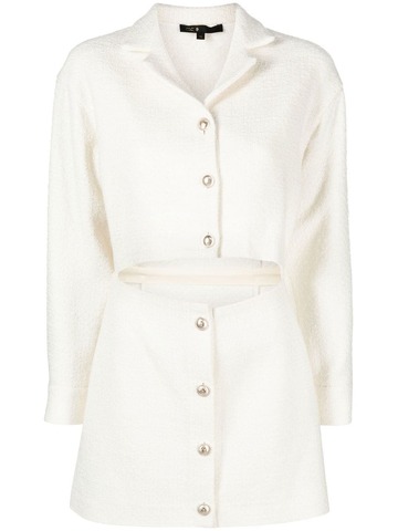 maje raquema cut-out detail tweed minidress - white