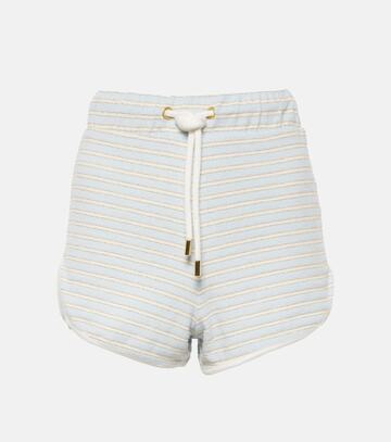 nina ricci terry striped cotton blend shorts