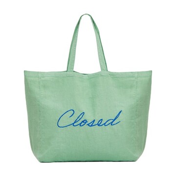 Closed Oversized Logo Tote in green