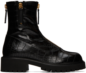 giuseppe zanotti black gz alexa faux-leather ankle boots