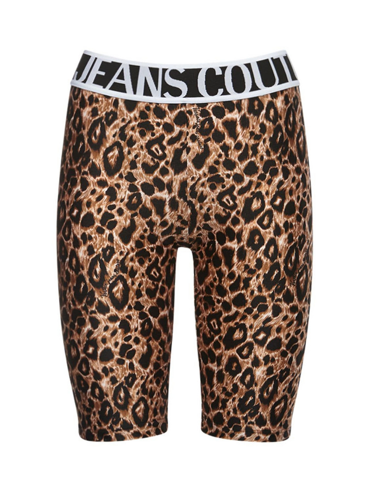VERSACE JEANS COUTURE Leopard Print Lycra Cycling Shorts