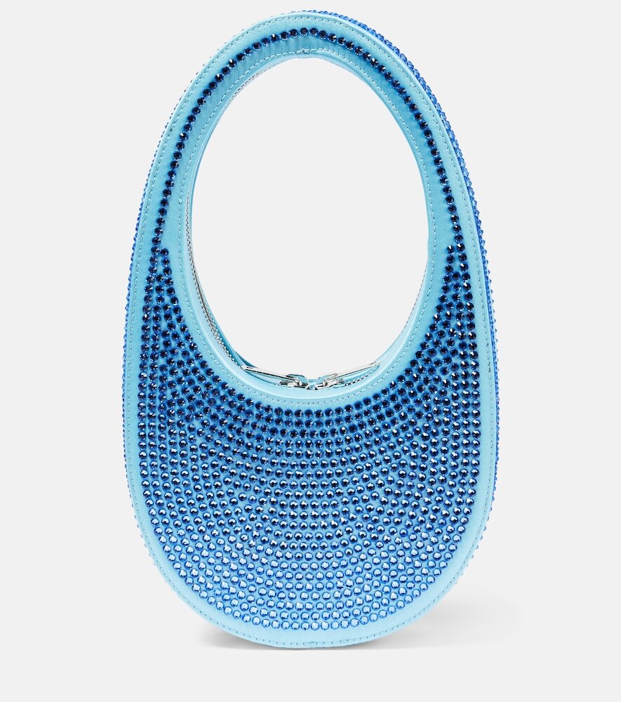 Coperni Swipe Mini embellished shoulder bag in blue
