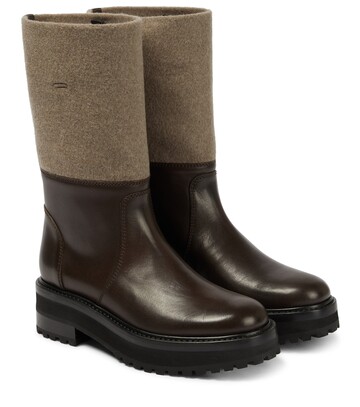 Gabriela Hearst Aidan leather and cashmere felt boots in brown