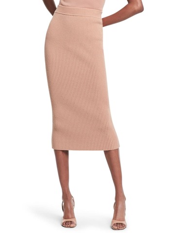 MICHAEL KORS COLLECTION Cashmere Pencil Midi Skirt in beige